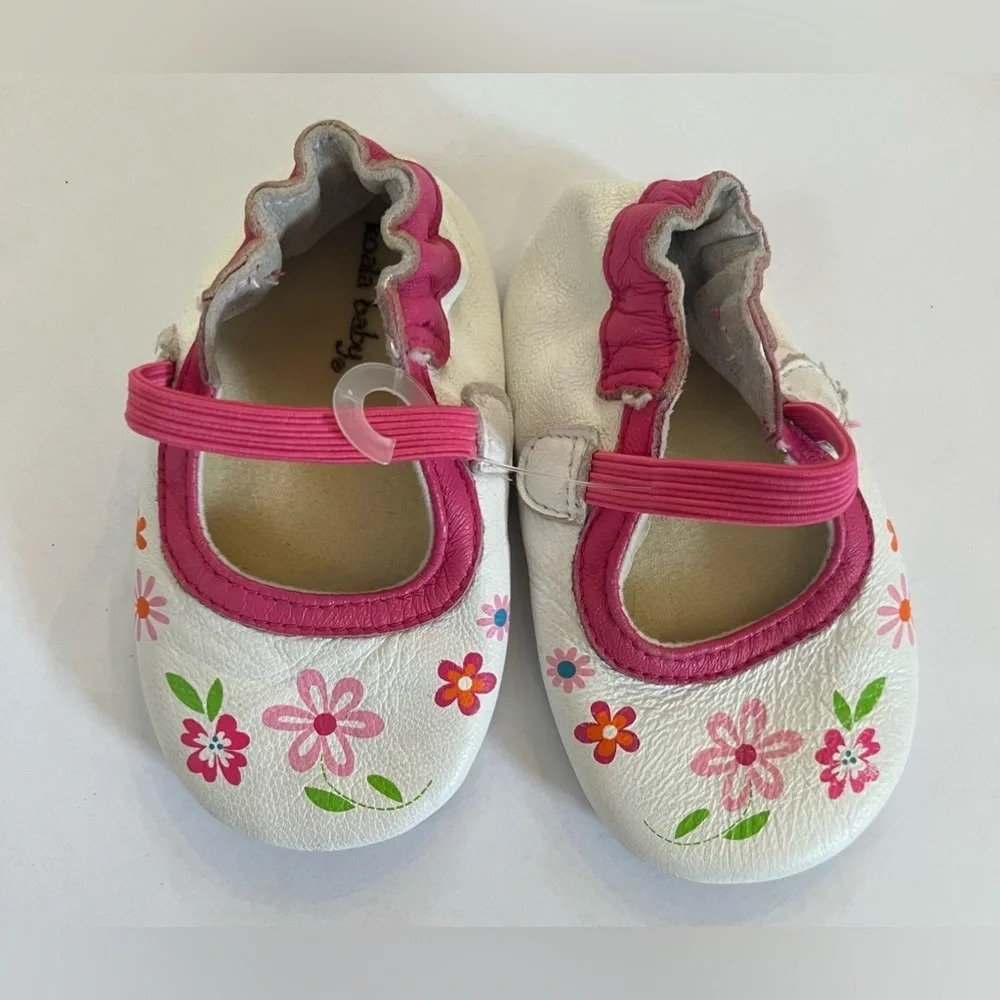 2 pairs koala kids soft sole crib shoes baby girl Sz 3